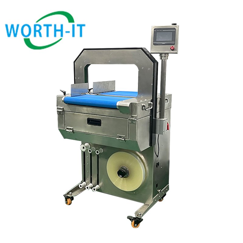 Vacuum Conveyor Belt Auto Banding Machine for Food Tray Box Also Can Online Production Line Strapping Machine